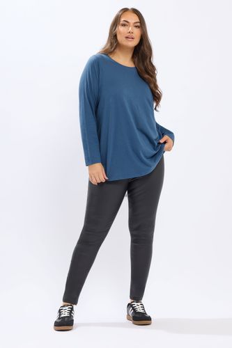 Curve Tshirt À Manches Longues Bleu Sarcelle Size 42 - Yours - Modalova