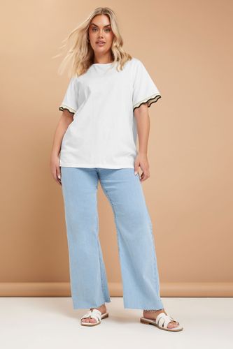 Tshirt Blanc Manches Contrastées Crochet Size 42 - Yours - Modalova