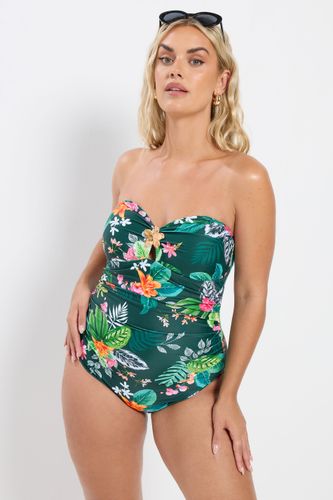 Maillot De Bain Vert À Imprimé Tropical Size 52 - Yours - Modalova