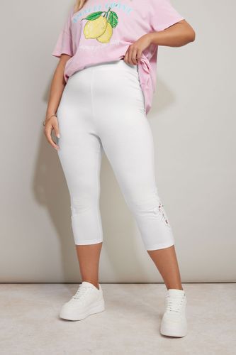 Legging Blanc Dentelle Pantacourt Size 48 - Yours - Modalova
