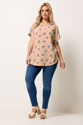 Top Rose À Fleurs Avec Manches À Pattes D'attache Size 48 - Yours - Modalova