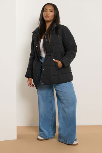 Manteau Matelassé Noir Carré Curve Size 48 - Yours - Modalova