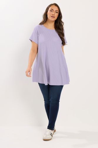 Top Évasé En Maille Côtelée Violet Size 48 - Yours - Modalova
