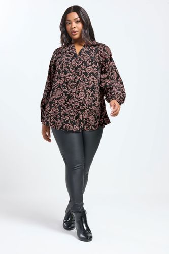Blouse À Imprimé Floral Marron Et Détails Cloutés Size 44 - Yours - Modalova
