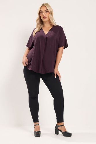 Blouse Bordeaux À Col En V Size 44 - Yours - Modalova