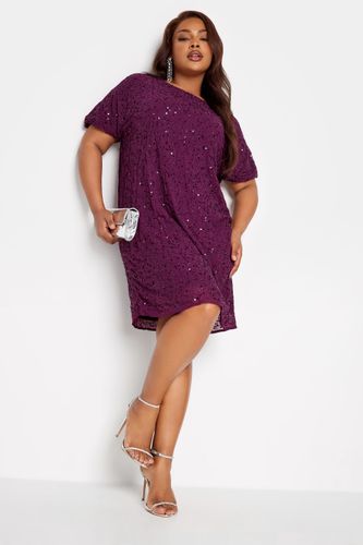 Luxe Robe Coupe Droite Violette À Sequinssize 48 - Luxe: Ultimate Embellishment - Modalova