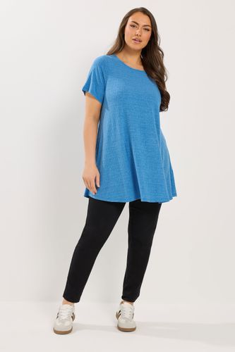 Tshirt Évasé Bleu Scintillant Size 44 - Yours - Modalova