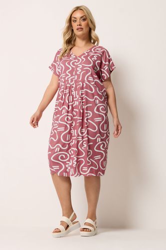 Robe Milongue Plissée Devant Rose À Imprimé Abstrait Size 44 - Yours - Modalova