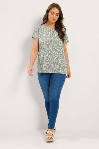 Tshirt Basique Vert Sauge À Petites Fleurs Size 38 - Yours - Modalova