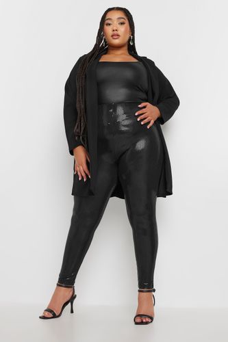 Legging Noir En Jersey À Sequins Size 50 - Yours - Modalova