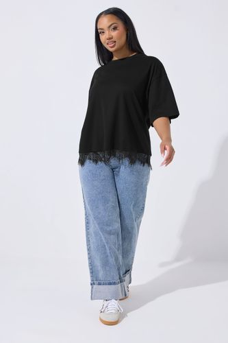 Tshirt À Ourlet En Dentelle Noir Size 46 - Limited Collection - Modalova