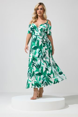 Robe Longue Verte À Imprimé Abstrait Size 42 - Yours London - Modalova