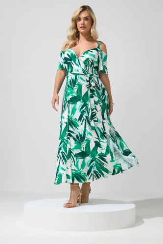 Robe Longue Verte À Imprimé Abstrait Size 44 - Yours London - Modalova