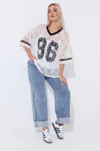 Tshirt « 96 » Blanc En Dentelle Size 48 - Limited Collection - Modalova