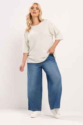 Top Côtelé Crème À Détails Cloutés Size 58-60 - Yours - Modalova