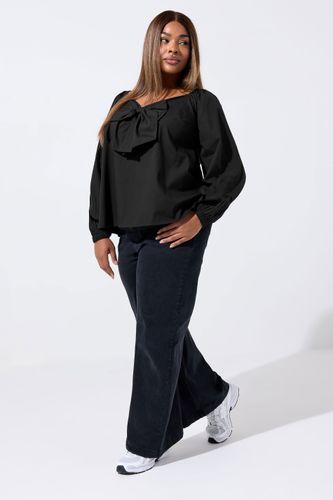 Haut En Popeline Noire Avec Nœud Sur Le Devant Size 48 - Limited Collection - Modalova