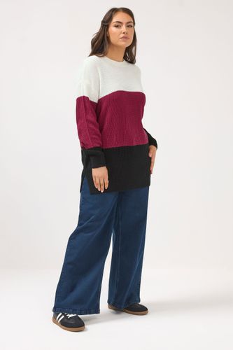 Pull Color Block Rouge Size 46-48 - Yours - Modalova