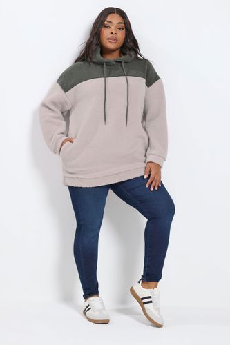 Sweat À Capuche Bicolore En Peluche Gris/Mauve Size 46 - Yours - Modalova