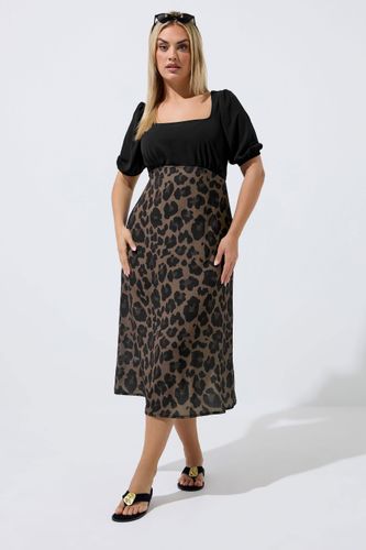 Robe Marron À Imprimé Léopard Mélangé Size 40 - Limited Collection - Modalova