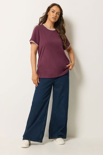 Tshirt Violet À Bordures Contrastantes Size 48 - Yours - Modalova