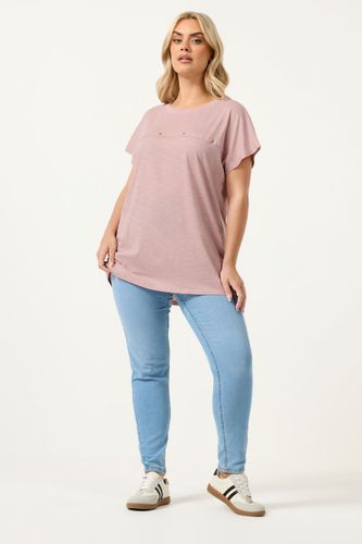 Tshirt Rose À Mancherons Avec Clous Size 58-60 - Yours - Modalova