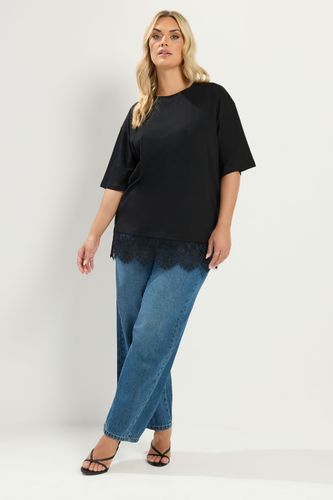 Tshirt Noir En Dentelle Size 48 - Yours - Modalova