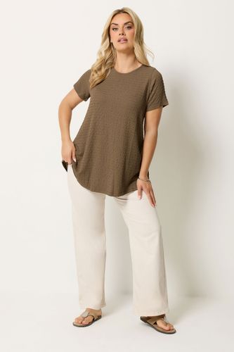 Top Trapèze Marron Texturé Size 66-68 - Yours - Modalova
