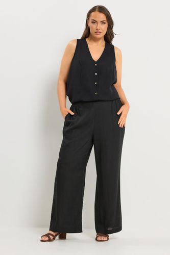 Pantalon Noir Coupe Wide Leg En Lin Size 54-56 - Yours - Modalova