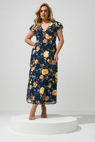 Yours Robe Longue Bleu Marine À Fleurssize 44 - Yours London - Modalova