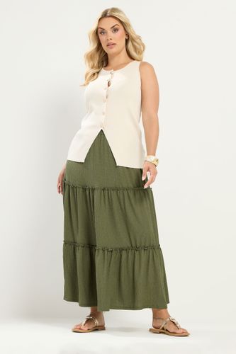 Jupe Longue Étagée Vert Kaki Size 46 - Yours - Modalova