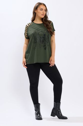 Haut Vert Kaki À Découpes Tête De Mort Size 58-60 - Yours - Modalova