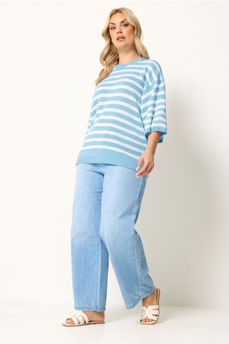 Pull En Maille Bleue À Rayures Size 58-60 - Yours - Modalova
