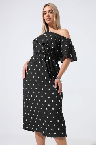 Robe Volantée Noire À Pois Size 40 - Limited Collection - Modalova