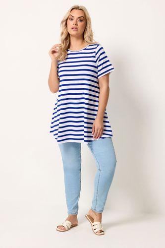 Tshirt Trapèze Bleu À Rayures Size 44 - Yours - Modalova