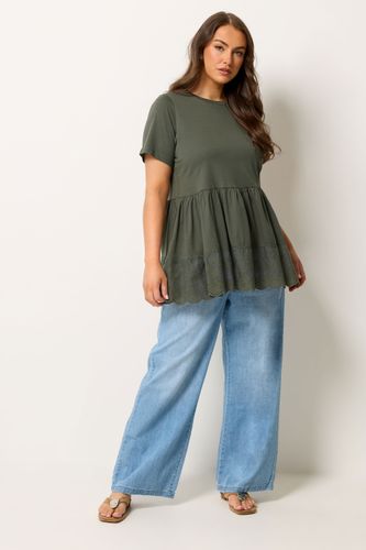 Top Péplum Vert À Volants Size 44 - Yours - Modalova