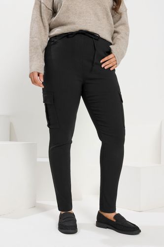 Curve Pantalon Cargo Noir En Bengaline Size 48 - Yours - Modalova