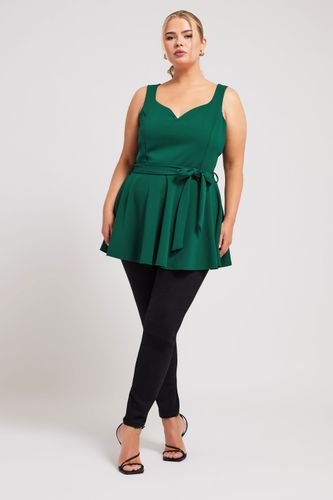 Top Peplum Vert Forêt Volanté Size 42 - Yours London - Modalova