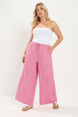 Pantalon Large Rose À Rayures Size Regular > 46 - Yours - Modalova