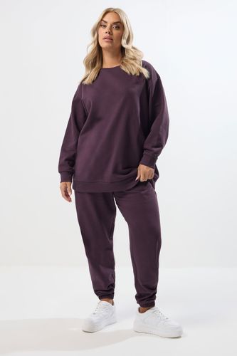 Ensemble Sweatshirt Et Jogging Violets À Col Ras Du Cou Size 46 - Yours - Modalova