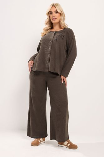 Cardigan Brodé Au Toucher Doux Marron Chocolat Size 44 - Yours - Modalova