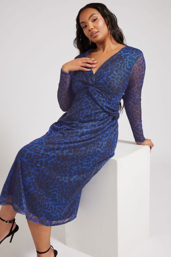 Robe Midaxi Bleue Design Animal Plissée Size 48 - Yours London - Modalova