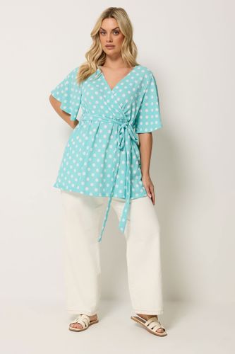 Top Cachecœur Bleu À Pois Size 48 - Yours - Modalova