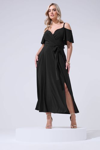 Robe Longue Noire À Épaules Dénudées Size 48 - Yours London - Modalova