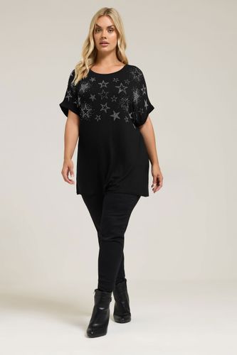 Tshirt Noir À Clous Et Étoiles Size 44 - Yours - Modalova