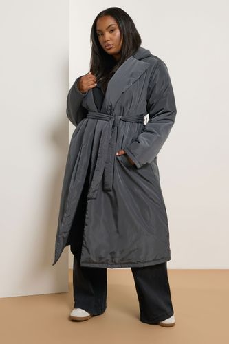 Manteau Long Matelassé Noir Size 50-52 - Yours - Modalova