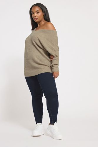 Pull En Maille À Col En V Marron Naturel Size 46-48 - Yours - Modalova
