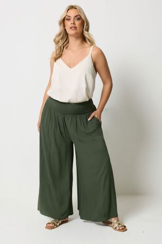 Pantalon Smocké Vert Olive Size Regular > 44 - Yours - Modalova