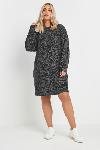 Robe Pull Noire Douce Au Toucher À Imprimé Abstrait Size 48 - Yours - Modalova