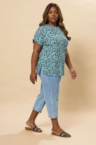 Haut Bleu Clair À Fleurs Dévorées Size 50-52 - Yours - Modalova