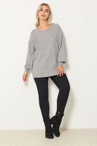 Pull Gris Clair Orné De Diamants Size 42 - Yours - Modalova